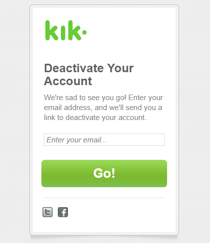 Kik Deactive Account