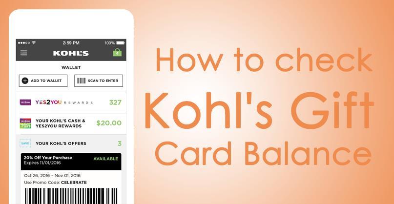 Check Kohl's Gift Card Balance Online