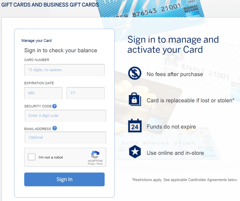 Amex Gift Card Activation