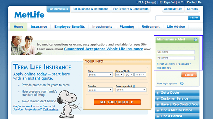 MetLife Insurance Login: Manage PNB MetLife Insurance Account At www.metlife.com